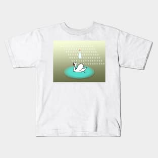 swan in the rain Kids T-Shirt